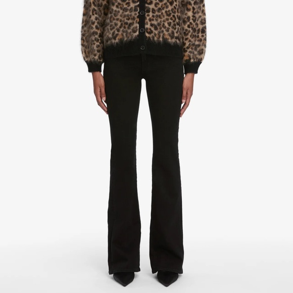 New Frame Denim The Icon High Rise Flare Jeans in Black 27 - Picture 1 of 14